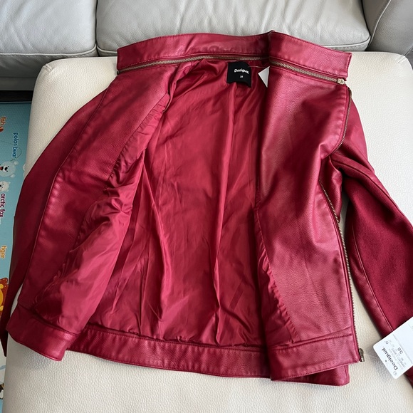 NWT - Desigual Women’s Embroidered Faux Leather Biker Jacket - EU 38 / US 4 / S - Picture 8 of 15